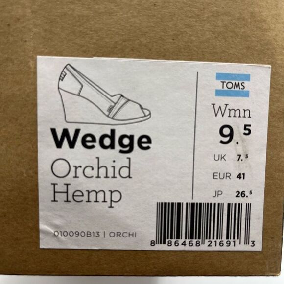 Toms Purple Orchid Wedge Hemp Sandals Sz 9.5 Open Toe - Picture 11 of 12